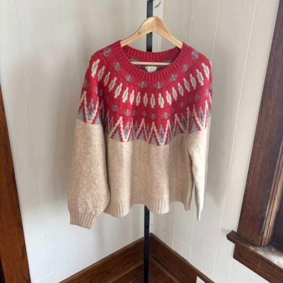 Lucky Brand NWT Fair Isle Holiday Pullover Ski Sweater Nordic Crewneck Womens XL - Picture 2 of 9
